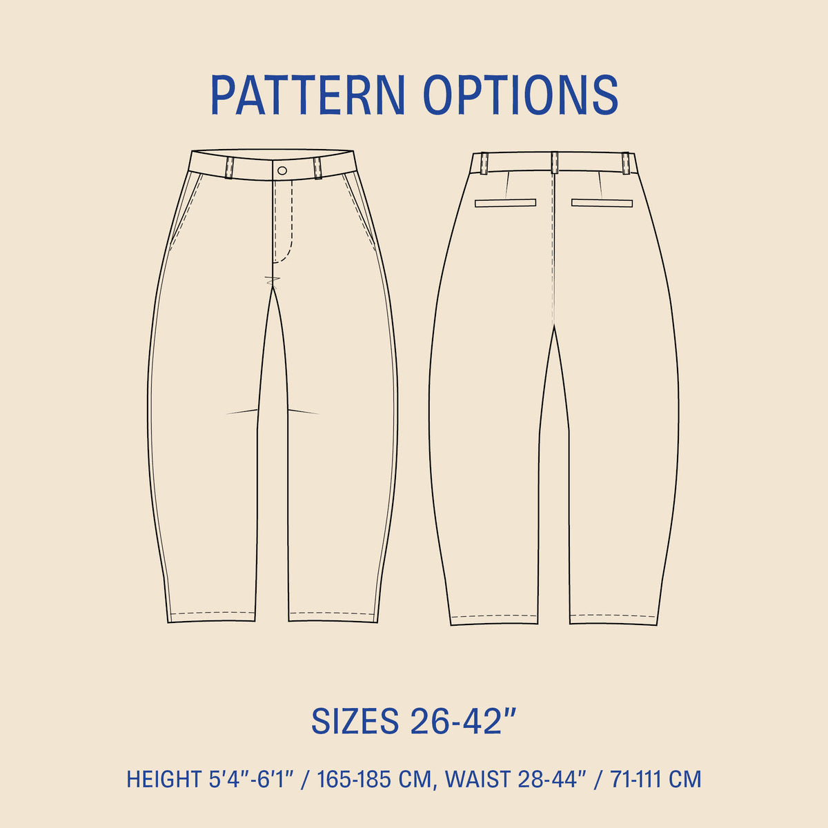 Barrel Chino Pants Sewing Pattern