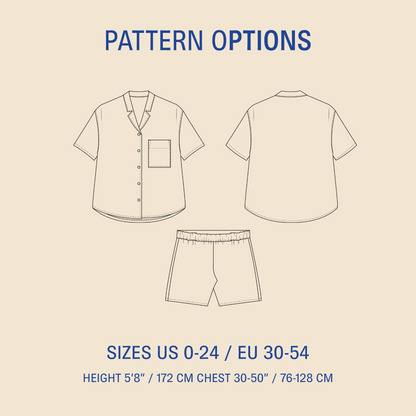 Camp Shirt and Shorts Sewing pattern Wardrobe By Me